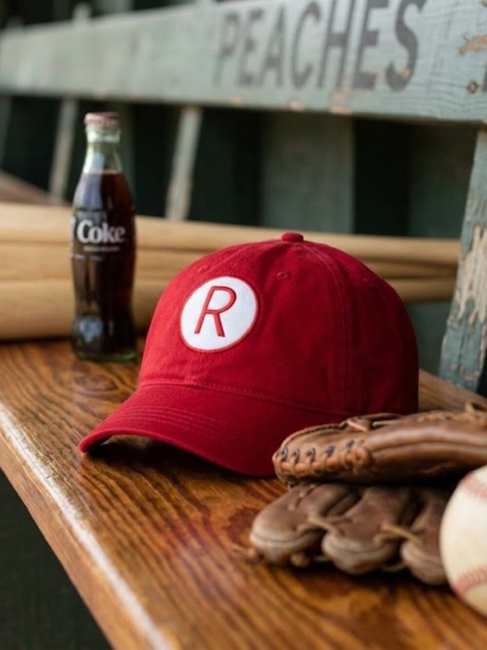 A League of Their Own Rockford Peaches Hat Embroidered Red Baseball Cap Adult
